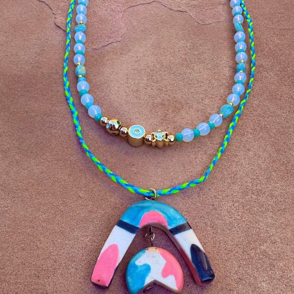 Beaded Layered Necklace 🦋 - Picture 2 of 2